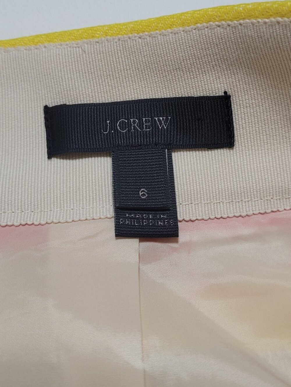 J. Crew Striped Jacquard Knee Length Pencil Skirt Frayed Hem Size 6 Preppy - Picture 9 of 12